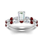 Load image into Gallery viewer, ruby-round-and-marquise-emerald-cut-bridal-wedding-rings-in-white-gold-FD9398EM1GRUDRANGLE5-NL-WG.jpg?v=1756378473
