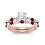 Load image into Gallery viewer, ruby-round-and-marquise-princess-cut-bridal-wedding-rings-in-rose-gold-FD9398PR1GRUDRANGLE5-NL-RG.jpg?v=1756378599
