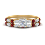 Load image into Gallery viewer, ruby-round-and-marquise-princess-cut-bridal-wedding-rings-in-yellow-gold-FD9398PR1GRUDR-NL-YG.jpg?v=1756378599
