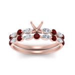 Load image into Gallery viewer, Round And Marquise Bridal Semi Mount Wedding Set
