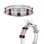 Load image into Gallery viewer, Round And Marquise Bridal Semi Mount Wedding Set
