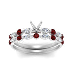 Load image into Gallery viewer, Round And Marquise Bridal Semi Mount Wedding Set
