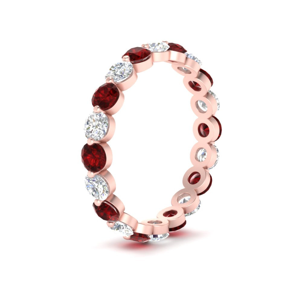 Diamond Single Prong Wedding Eternity Ring 2 Carat