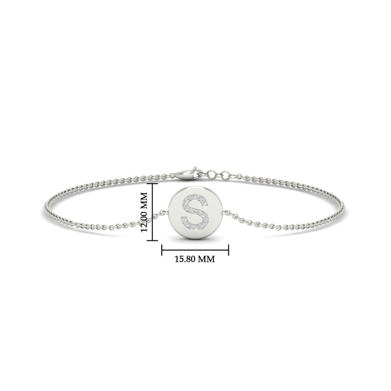 Alphabet disc diamond bracelet