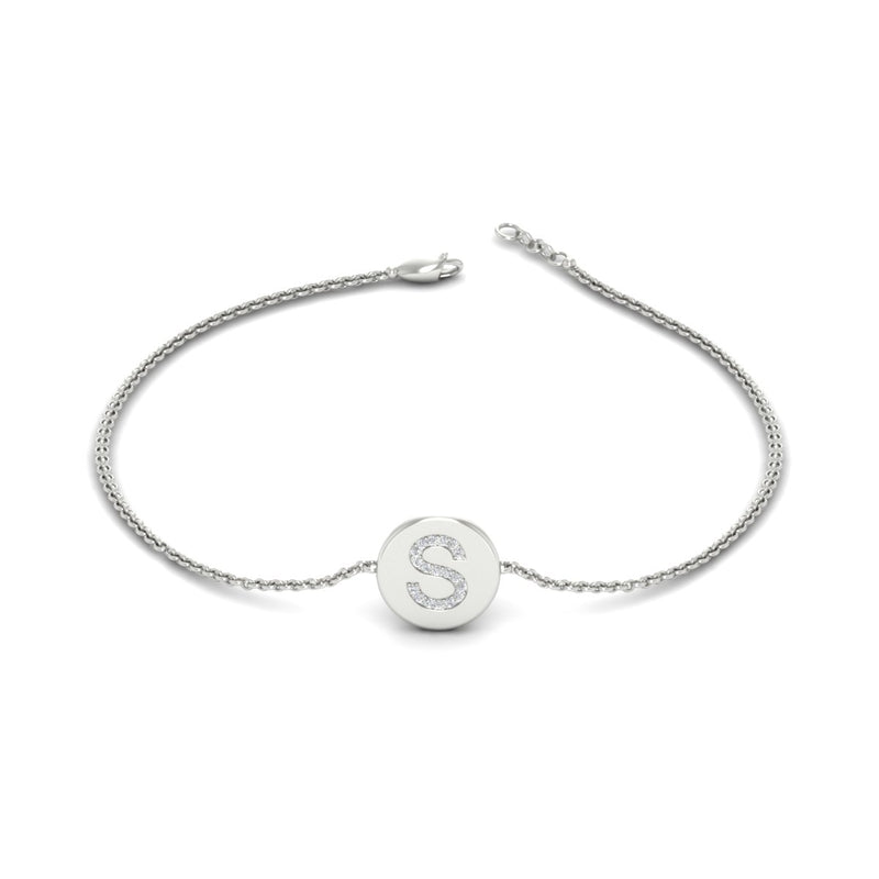 Alphabet disc diamond bracelet