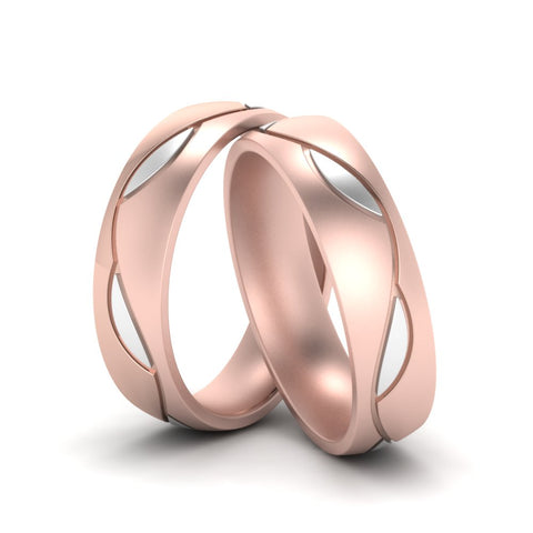 Same Sex Two Tone Wedding Bands