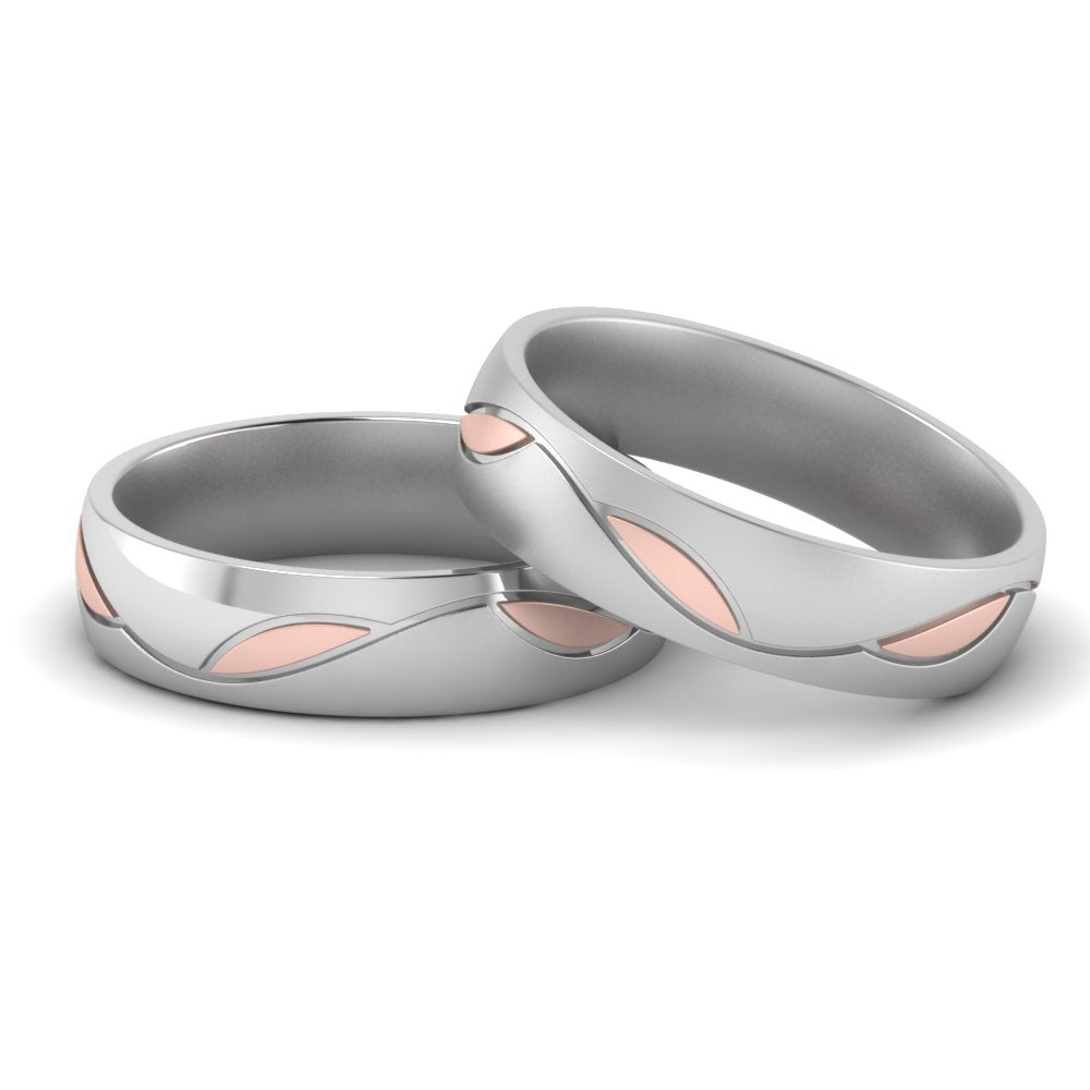 Same Sex Two Tone Wedding Bands