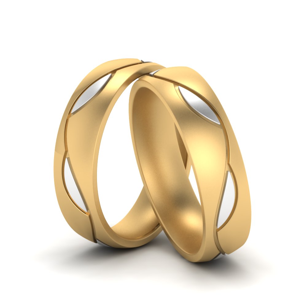 Same Sex Two Tone Wedding Bands