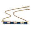 Load image into Gallery viewer, sapphire-baguette-bar-diamond-necklace-in-FD-PD86790GSABL-NL-YG