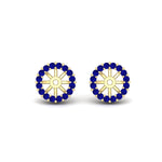 Load image into Gallery viewer, sapphire-earring-jacket-for-2-carat-round-stud-earrings-in-yellow-gold-fdear11307gsablangle1-0-50ct-nl-yg.jpg
