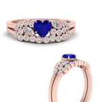 Load image into Gallery viewer, sapphire-heart-cluster-diamond-wedding-ring-set-in-rose-gold-FDENS3110HTGSABL-NL-RG.jpg
