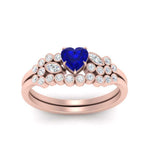 Load image into Gallery viewer, sapphire-heart-cluster-diamond-wedding-ring-set-in-rose-gold-FDENS3110HTGSABL-NL-RG.jpg
