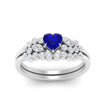 Load image into Gallery viewer, sapphire-heart-cluster-diamond-wedding-ring-set-in-white-gold-FDENS3110HTGSABL-NL-WG.jpg
