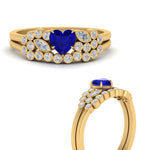 Load image into Gallery viewer, sapphire-heart-cluster-diamond-wedding-ring-set-in-yellow-gold-FDENS3110HTGSABL-NL-YG.jpg

