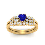 Load image into Gallery viewer, sapphire-heart-cluster-diamond-wedding-ring-set-in-yellow-gold-FDENS3110HTGSABL-NL-YG.jpg
