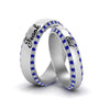 Load image into Gallery viewer, sapphire-his-and-hers-personalized-matching-band-in-white-gold-FD-9004MBGSABL-NL-WG-EG.jpg