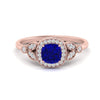 Load image into Gallery viewer, sapphire-leaf-square-antique-diamond-ring-in-FD10044RGSABLANGLE3-NL-RG-GS