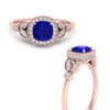 Load image into Gallery viewer, sapphire-leaf-square-antique-diamond-ring-in-FD10044RGSABLANGLE3-NL-RG-GS