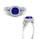Load image into Gallery viewer, sapphire-leaf-square-antique-diamond-ring-in-FD10044RGSABLANGLE3-NL-WG-GS

