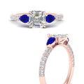 Thumbnail 6 - sapphire-pear-accented-3-row-asscher-cut-engagement-ring-in-rose-gold-FD9982ASRGSABLANGLE3-NL-RG