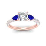 Load image into Gallery viewer, sapphire-pear-accented-3-row-asscher-cut-engagement-ring-in-rose-gold-FD9982ASRGSABLANGLE3-NL-RG
