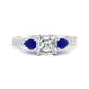Load image into Gallery viewer, sapphire-pear-accented-3-row-asscher-cut-engagement-ring-in-white-gold-FD9982ASRGSABLANGLE3-NL-WG