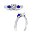 Load image into Gallery viewer, sapphire-pear-accented-3-row-asscher-cut-engagement-ring-in-white-gold-FD9982ASRGSABLANGLE3-NL-WG