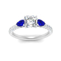 Thumbnail 27 - sapphire-pear-accented-3-row-asscher-cut-engagement-ring-in-white-gold-FD9982ASRGSABLANGLE3-NL-WG