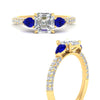 Load image into Gallery viewer, sapphire-pear-accented-3-row-asscher-cut-engagement-ring-in-yellow-gold-FD9982ASRGSABLANGLE3-NL-YG