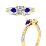 Load image into Gallery viewer, sapphire-pear-accented-3-row-asscher-cut-engagement-ring-in-yellow-gold-FD9982ASRGSABLANGLE3-NL-YG
