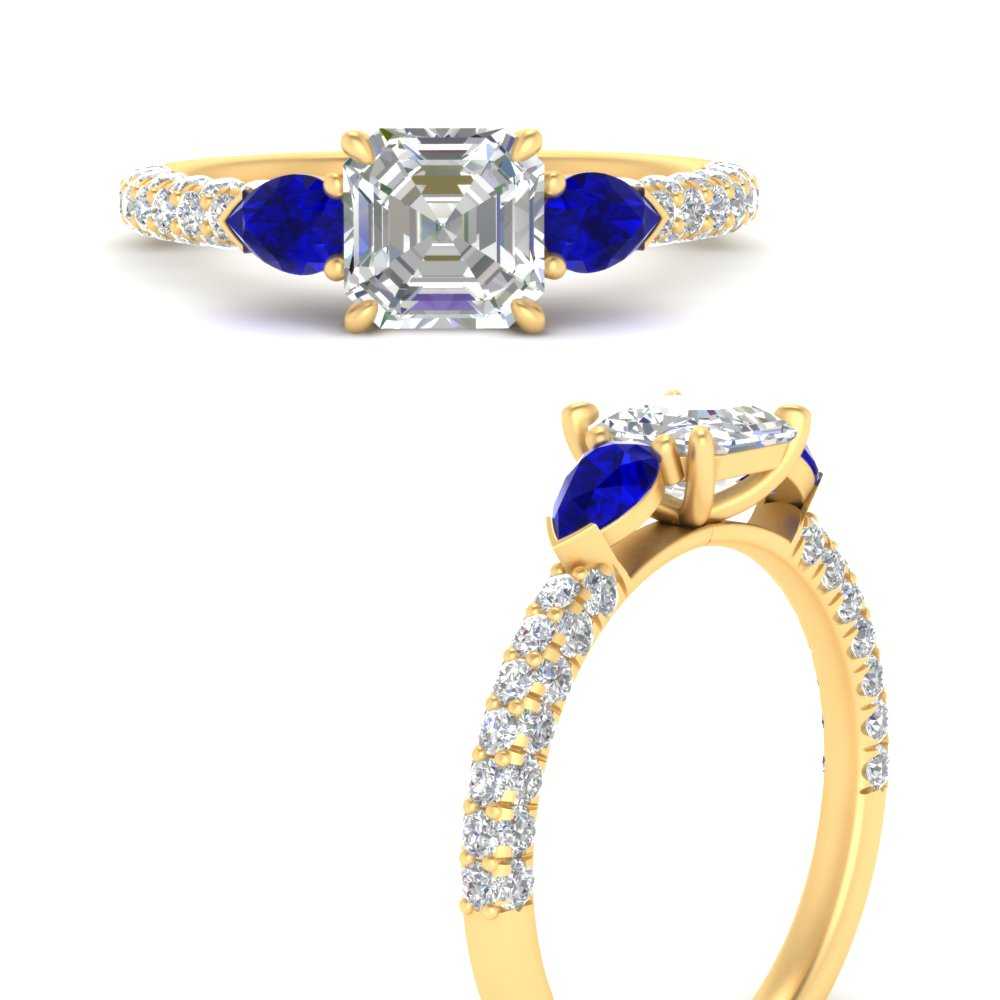 sapphire-pear-accented-3-row-asscher-cut-engagement-ring-in-yellow-gold-FD9982ASRGSABLANGLE3-NL-YG
