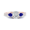 Load image into Gallery viewer, sapphire-pear-accented-3-row-cushion-cut-engagement-ring-in-rose-gold-FD9982CURGSABLANGLE3-NL-RG