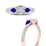 Load image into Gallery viewer, sapphire-pear-accented-3-row-cushion-cut-engagement-ring-in-rose-gold-FD9982CURGSABLANGLE3-NL-RG
