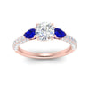 Load image into Gallery viewer, sapphire-pear-accented-3-row-cushion-cut-engagement-ring-in-rose-gold-FD9982CURGSABLANGLE3-NL-RG