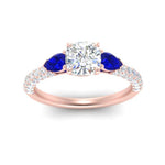 Load image into Gallery viewer, sapphire-pear-accented-3-row-cushion-cut-engagement-ring-in-rose-gold-FD9982CURGSABLANGLE3-NL-RG
