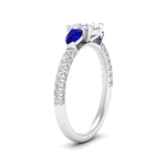 Load image into Gallery viewer, sapphire-pear-accented-3-row-cushion-cut-engagement-ring-in-white-gold-FD9982CURGSABLANGLE3-NL-WG
