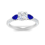 Load image into Gallery viewer, sapphire-pear-accented-3-row-cushion-cut-engagement-ring-in-white-gold-FD9982CURGSABLANGLE3-NL-WG
