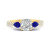 Load image into Gallery viewer, sapphire-pear-accented-3-row-cushion-cut-engagement-ring-in-yellow-gold-FD9982CURGSABLANGLE3-NL-YG