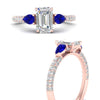 Load image into Gallery viewer, sapphire-pear-accented-3-row-emerald-cut-engagement-ring-in-rose-gold-FD9982EMRGSABLANGLE3-NL-RG