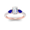 Load image into Gallery viewer, sapphire-pear-accented-3-row-emerald-cut-engagement-ring-in-rose-gold-FD9982EMRGSABLANGLE3-NL-RG