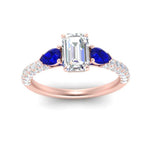 Load image into Gallery viewer, sapphire-pear-accented-3-row-emerald-cut-engagement-ring-in-rose-gold-FD9982EMRGSABLANGLE3-NL-RG
