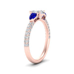Load image into Gallery viewer, sapphire-pear-accented-3-row-heart-shaped-engagement-ring-in-rose-gold-FD9982HTRGSABLANGLE3-NL-RG
