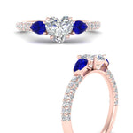 Load image into Gallery viewer, sapphire-pear-accented-3-row-heart-shaped-engagement-ring-in-rose-gold-FD9982HTRGSABLANGLE3-NL-RG
