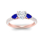 Load image into Gallery viewer, sapphire-pear-accented-3-row-heart-shaped-engagement-ring-in-rose-gold-FD9982HTRGSABLANGLE3-NL-RG
