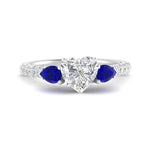 Load image into Gallery viewer, sapphire-pear-accented-3-row-heart-shaped-engagement-ring-in-white-gold-FD9982HTRGSABLANGLE3-NL-WG
