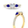 Load image into Gallery viewer, sapphire-pear-accented-3-row-heart-shaped-engagement-ring-in-yellow-gold-FD9982HTRGSABLANGLE3-NL-YG