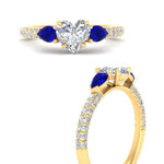 Load image into Gallery viewer, sapphire-pear-accented-3-row-heart-shaped-engagement-ring-in-yellow-gold-FD9982HTRGSABLANGLE3-NL-YG
