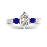 Load image into Gallery viewer, sapphire-pear-accented-3-row-marquise-cut-engagement-ring-in-rose-gold-FD9982MQRGSABLANGLE3-NL-RG
