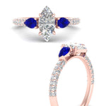Load image into Gallery viewer, sapphire-pear-accented-3-row-marquise-cut-engagement-ring-in-rose-gold-FD9982MQRGSABLANGLE3-NL-RG
