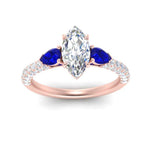 Load image into Gallery viewer, sapphire-pear-accented-3-row-marquise-cut-engagement-ring-in-rose-gold-FD9982MQRGSABLANGLE3-NL-RG
